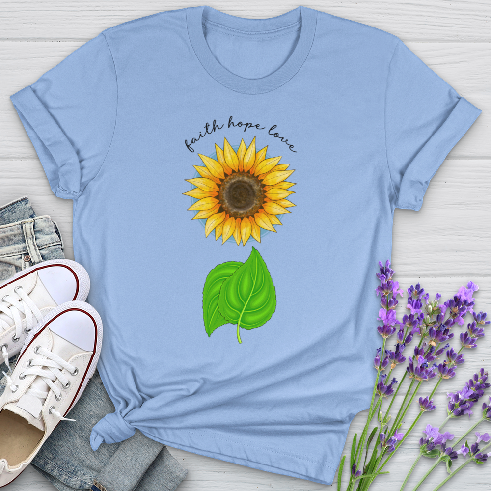 Faith Hope Love Sunflower Art Softstyle Tee