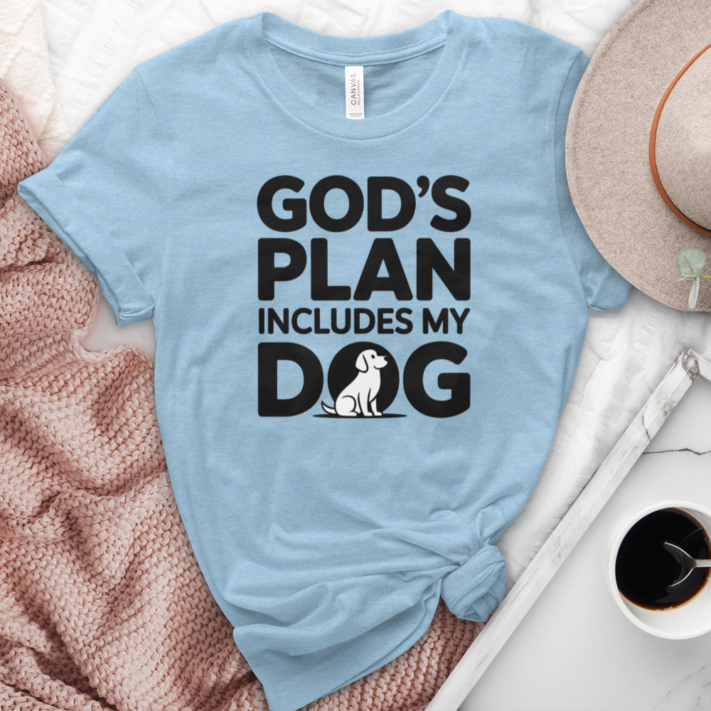 God's Plan Includes My Dog Heathered Tee