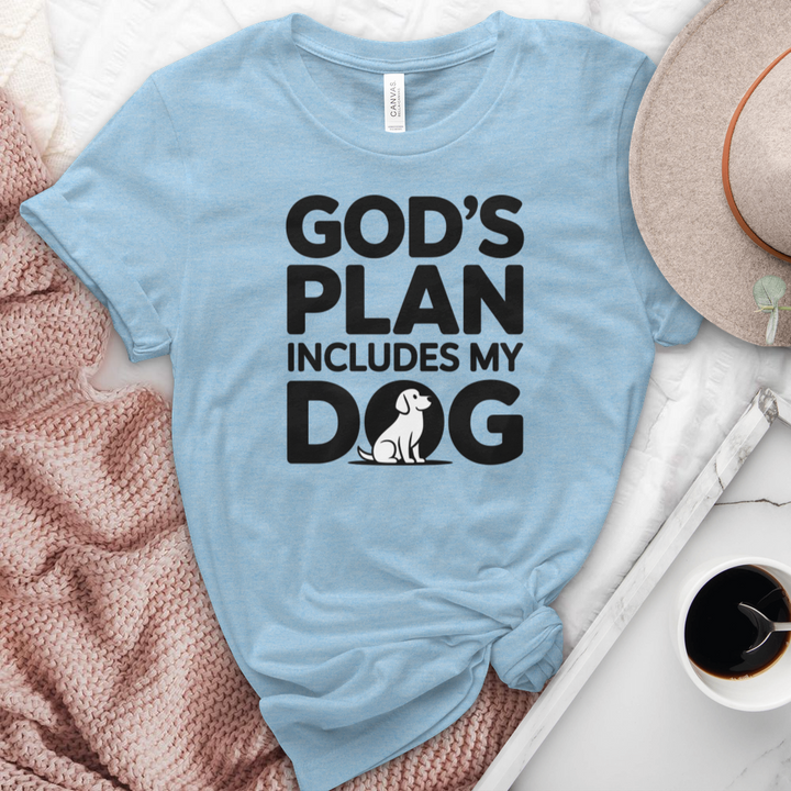 God's Plan Includes My Dog Heathered Tee