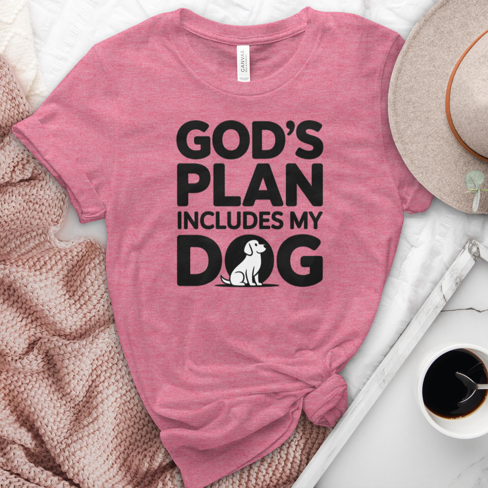 God's Plan Includes My Dog Heathered Tee