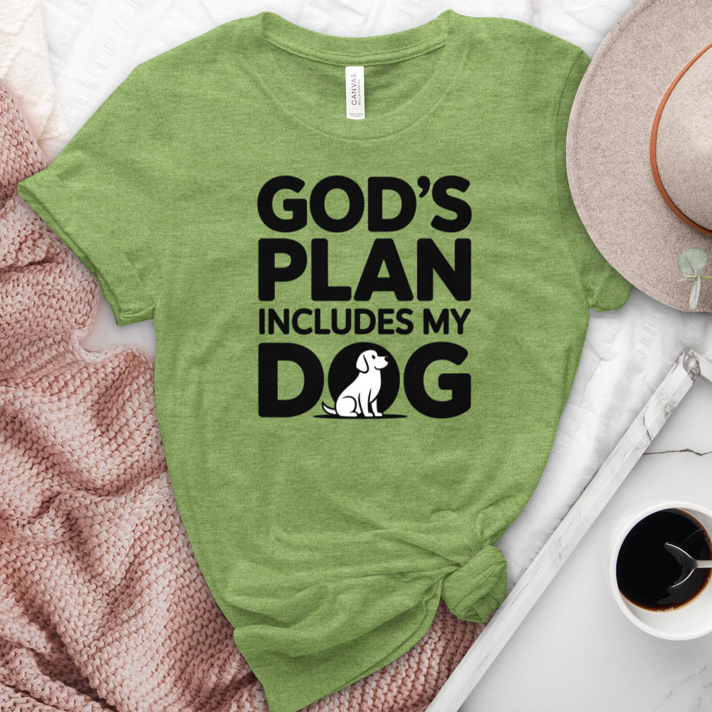 God's Plan Includes My Dog Heathered Tee