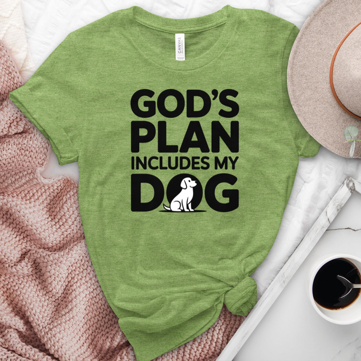 God's Plan Includes My Dog Heathered Tee