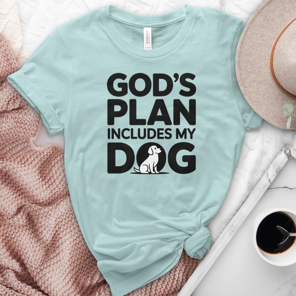God's Plan Includes My Dog Heathered Tee