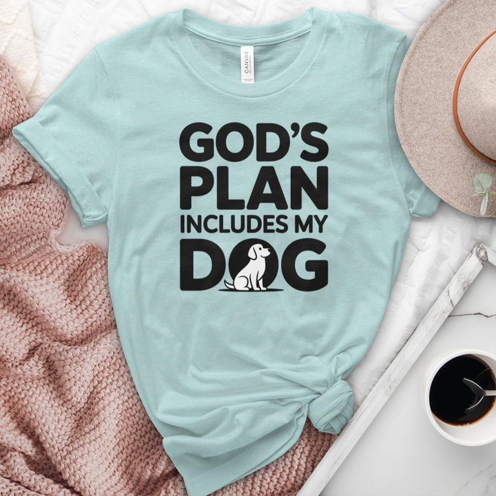 God's Plan Includes My Dog Heathered Tee