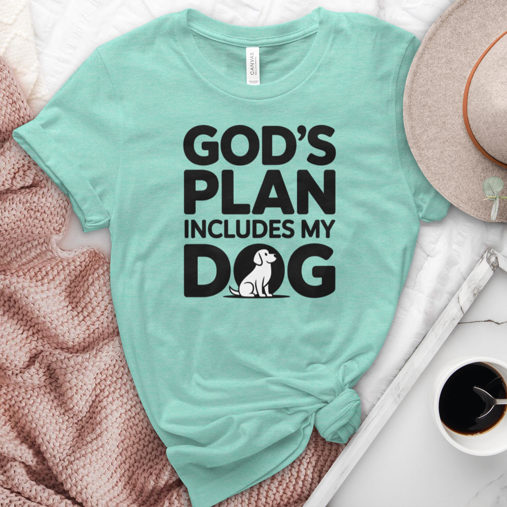 God's Plan Includes My Dog Heathered Tee