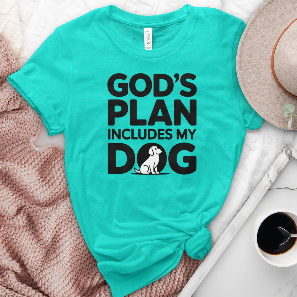 God's Plan Includes My Dog Heathered Tee