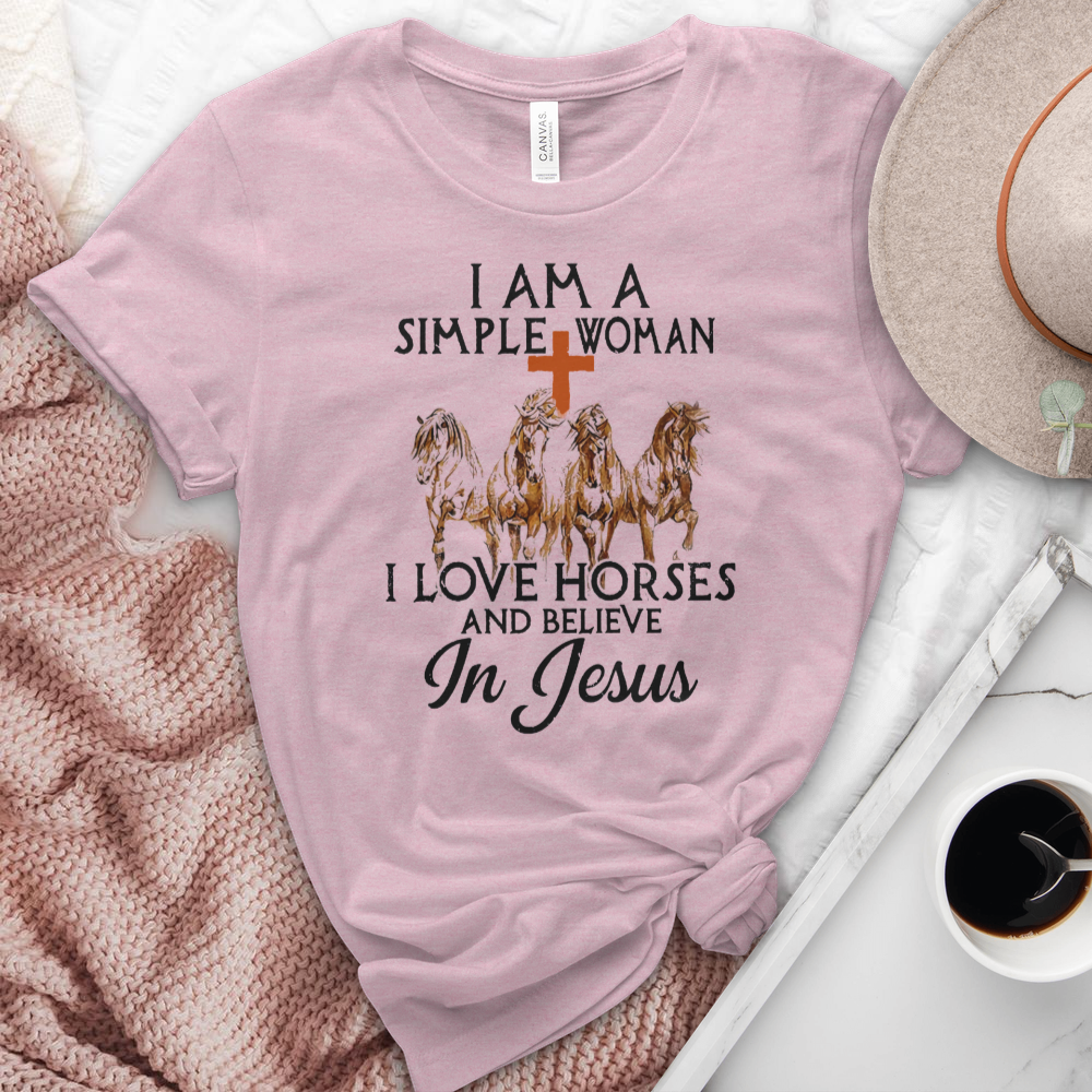 I Love Horses & Believe In Jesus Heathered Tee