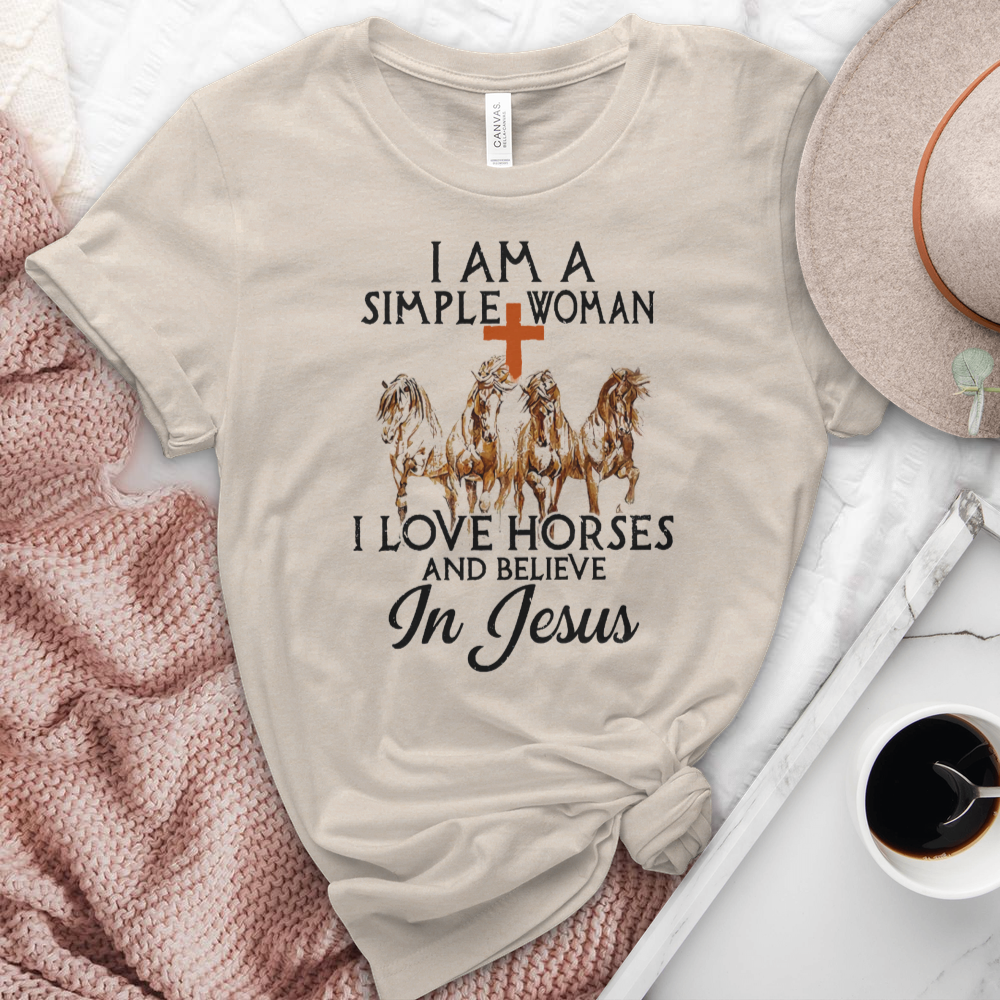 I Love Horses & Believe In Jesus Heathered Tee