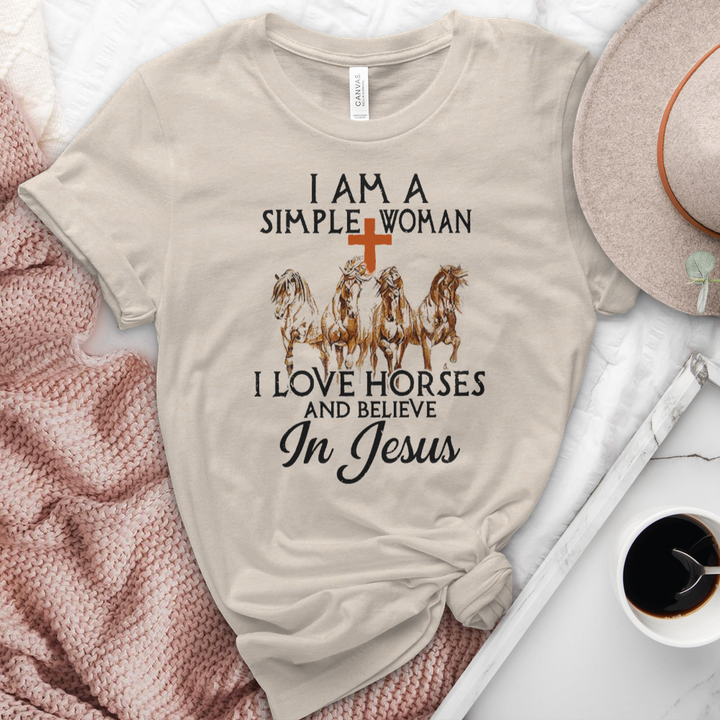 I Love Horses & Believe In Jesus Heathered Tee