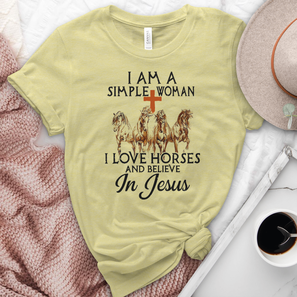 I Love Horses & Believe In Jesus Heathered Tee