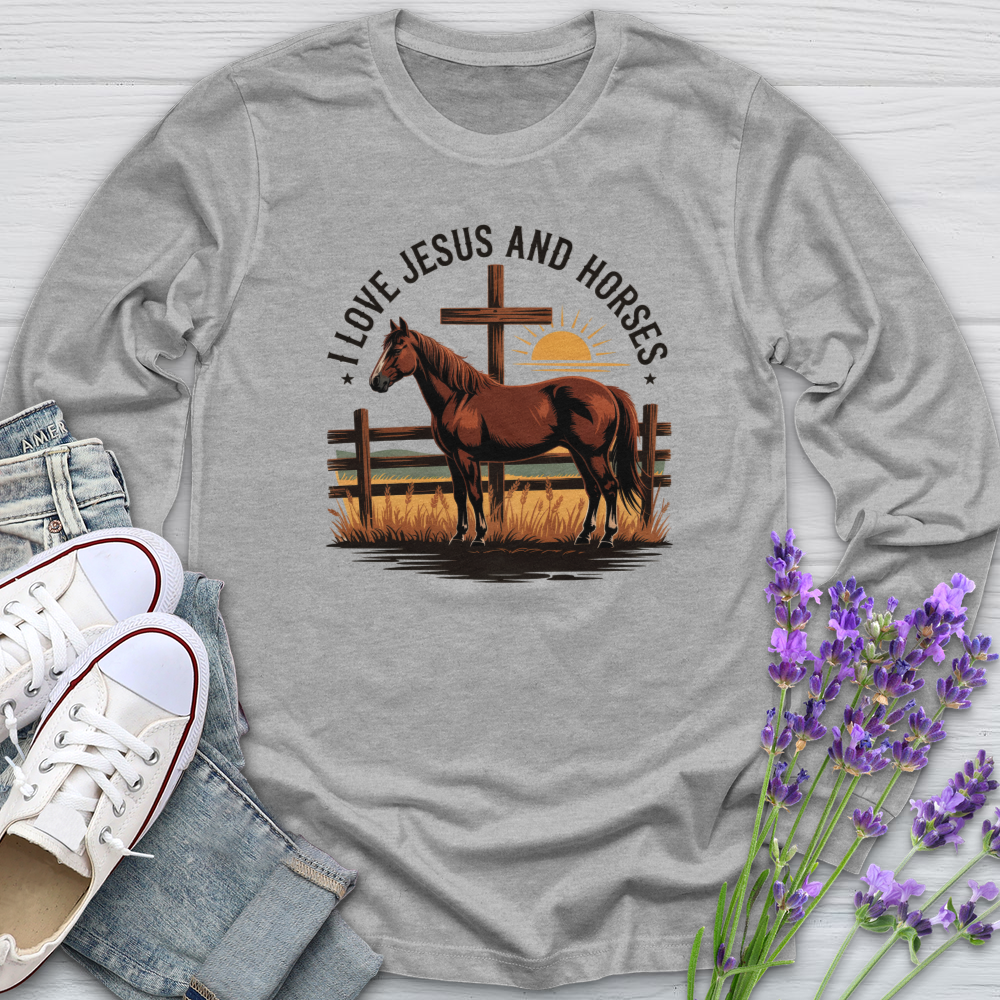 I Love Jesus & Horses Long Sleeve Tee