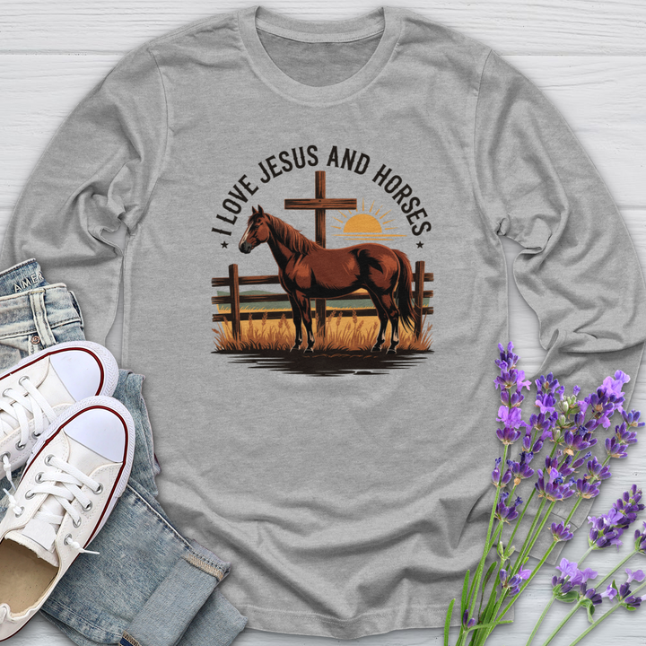I Love Jesus & Horses Long Sleeve Tee