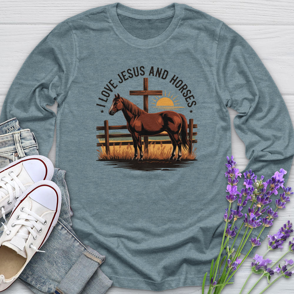 I Love Jesus & Horses Long Sleeve Tee