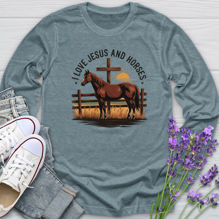 I Love Jesus & Horses Long Sleeve Tee