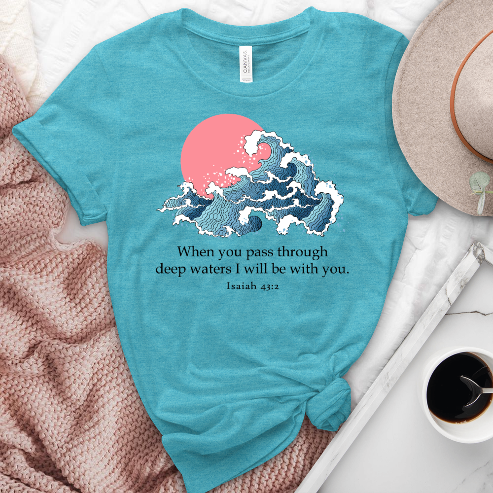 I Will Be With You Isaiah 43-2 Heathered Tee