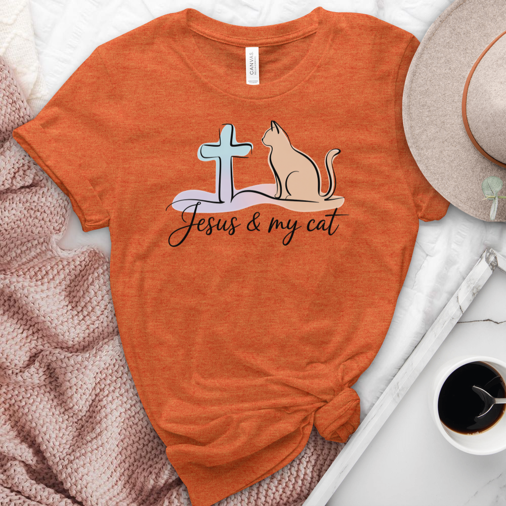 Jesus & My Cat Heathered Tee