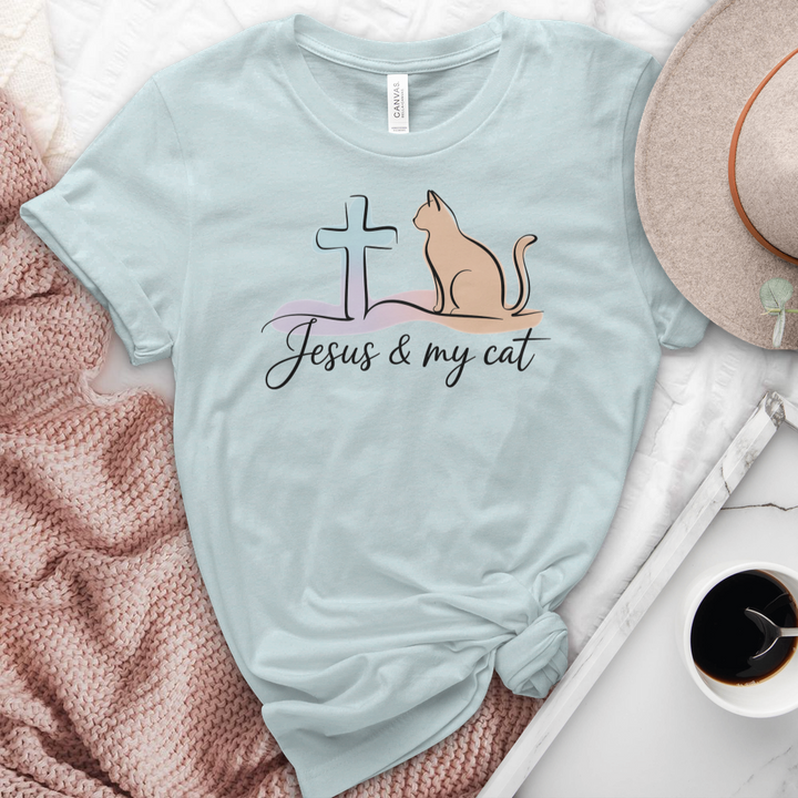 Jesus & My Cat Heathered Tee