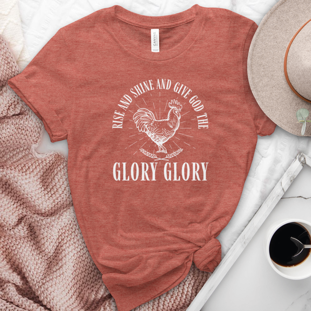 Rise & Shine Give God The Glory Glory Heathered Tee