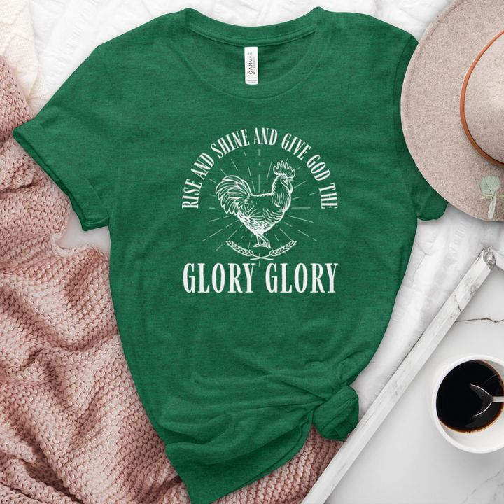 Rise & Shine Give God The Glory Glory Heathered Tee