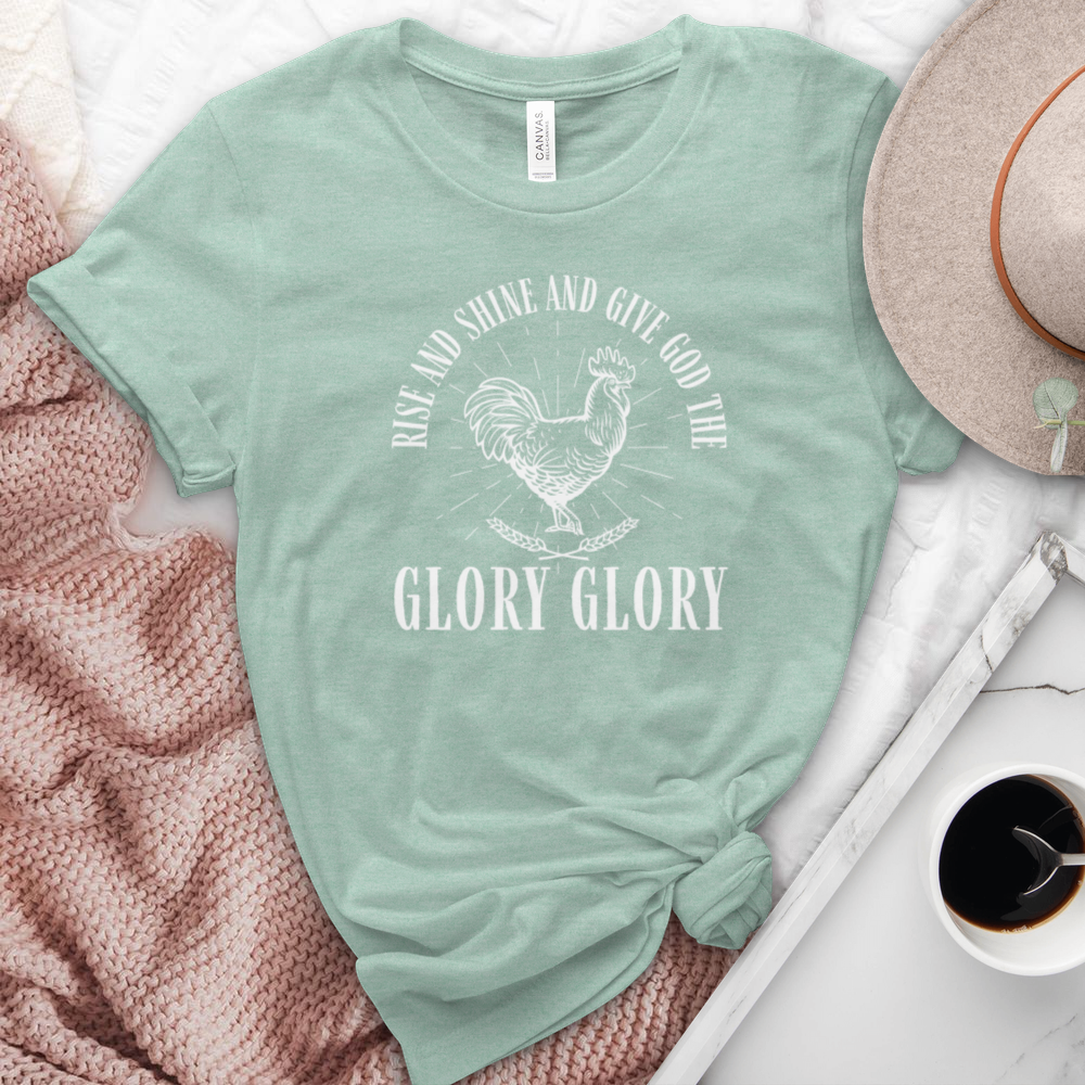 Rise & Shine Give God The Glory Glory Heathered Tee