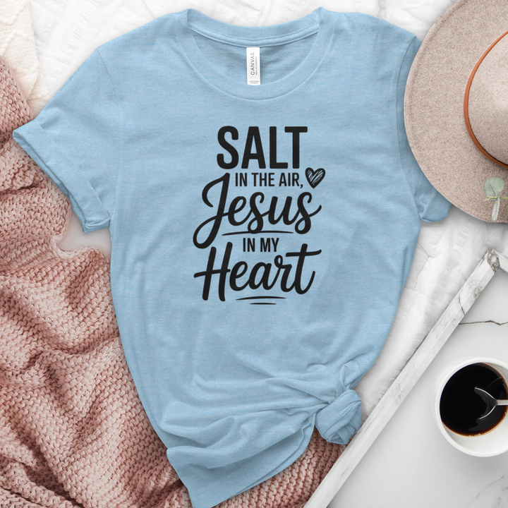 Salt In The Air Jesus In My Heart Heathered Tee