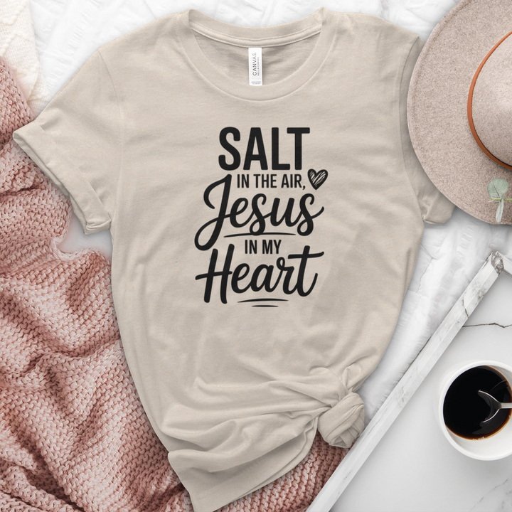Salt In The Air Jesus In My Heart Heathered Tee