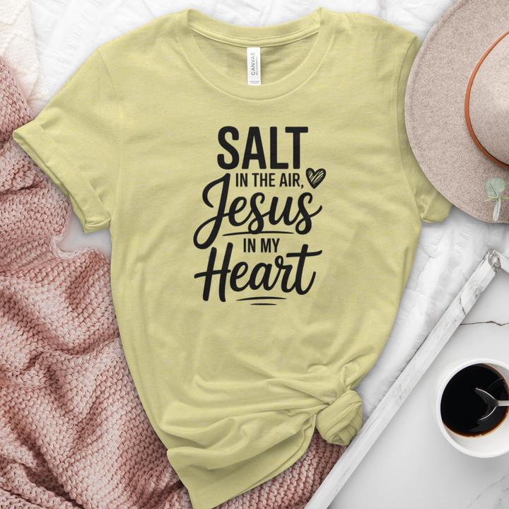 Salt In The Air Jesus In My Heart Heathered Tee