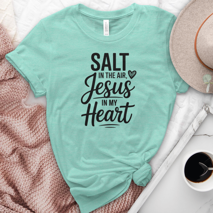 Salt In The Air Jesus In My Heart Heathered Tee