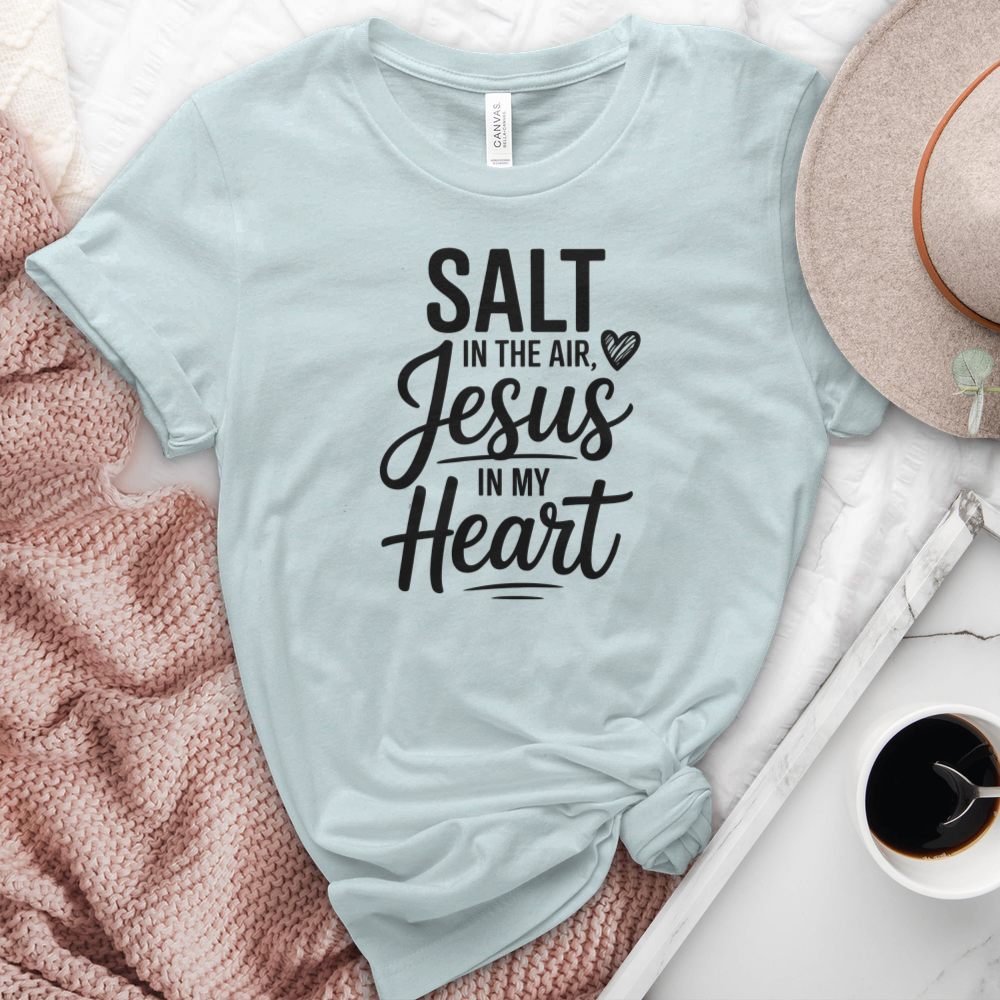 Salt In The Air Jesus In My Heart Heathered Tee