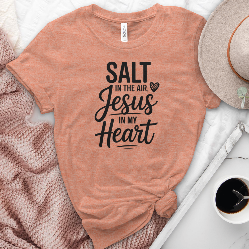 Salt In The Air Jesus In My Heart Heathered Tee