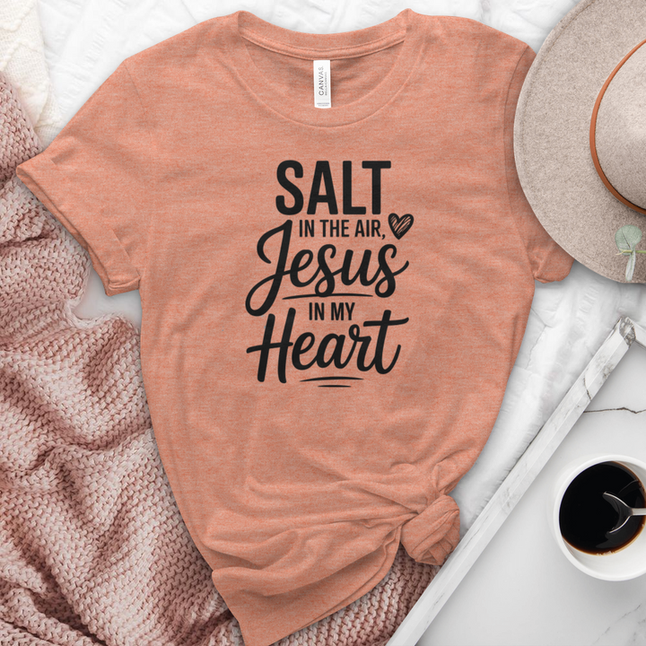 Salt In The Air Jesus In My Heart Heathered Tee