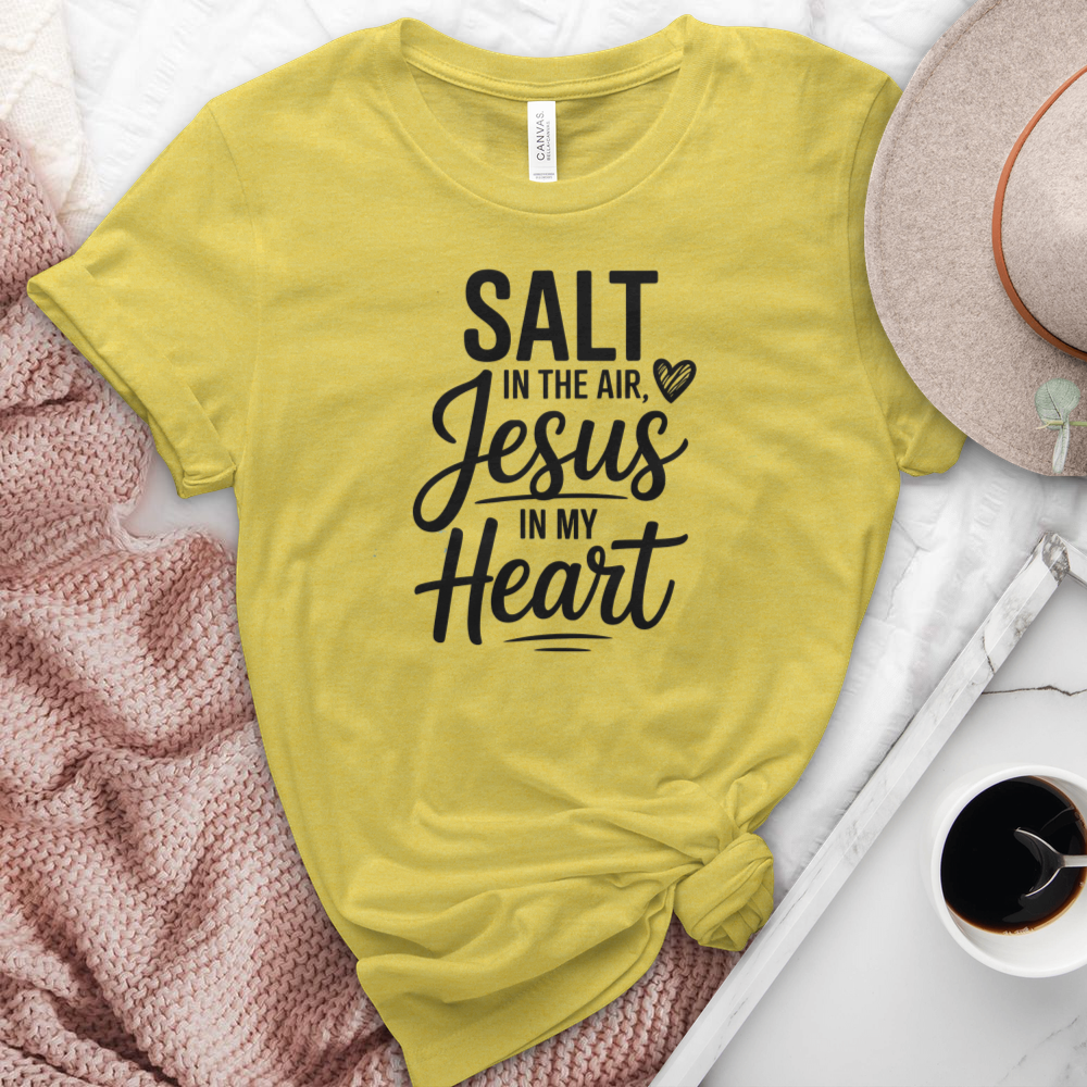 Salt In The Air Jesus In My Heart Heathered Tee