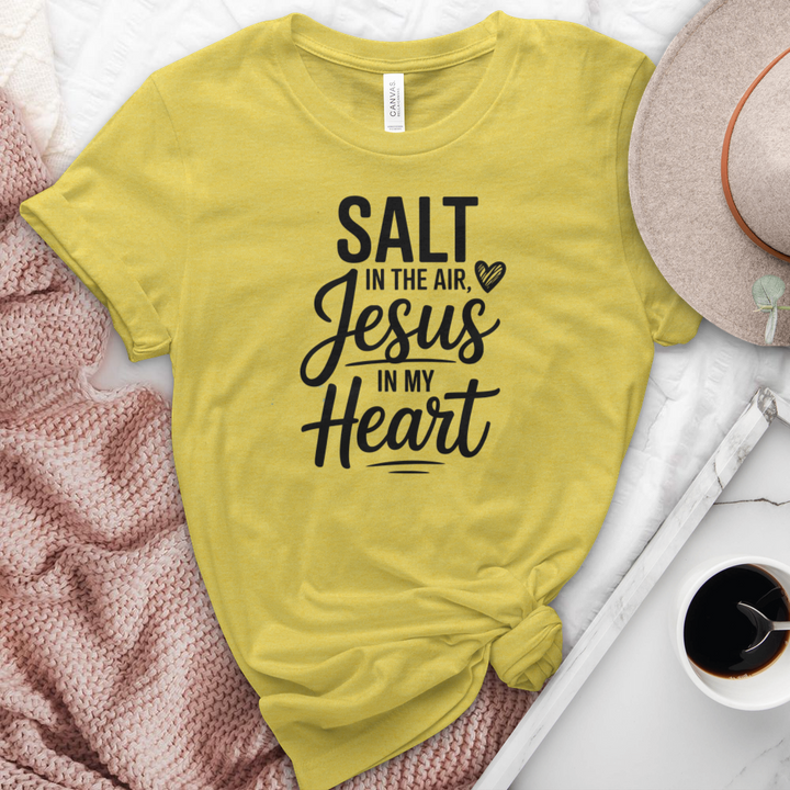 Salt In The Air Jesus In My Heart Heathered Tee