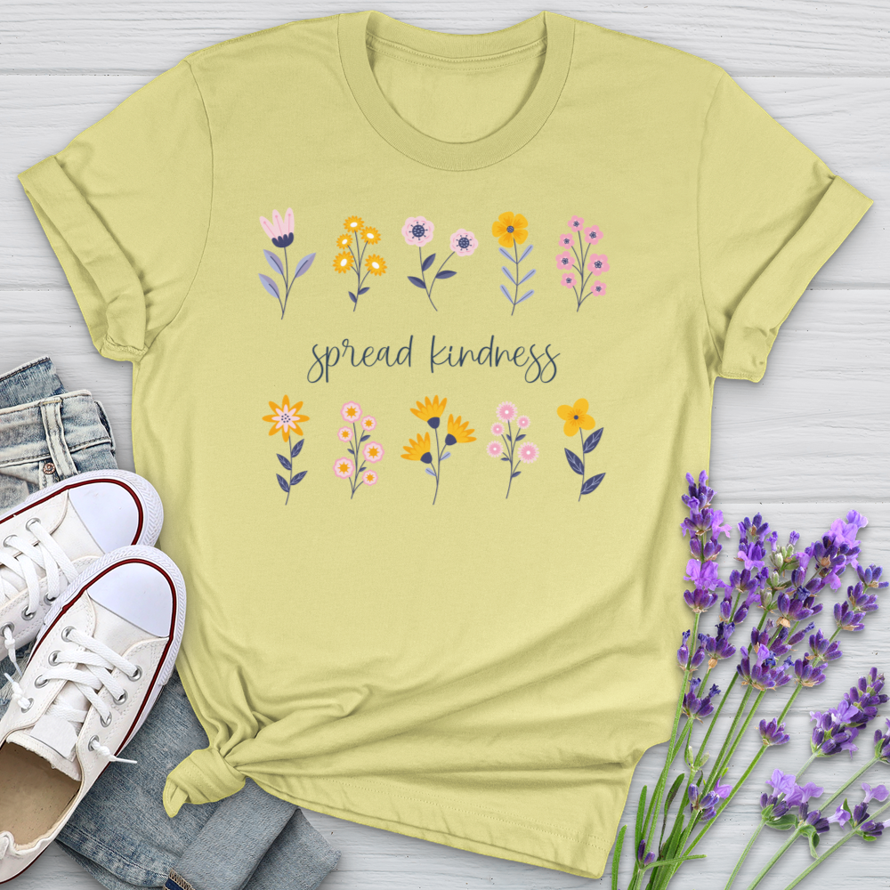 Spread Kindness Flower Pattern Softstyle Tee