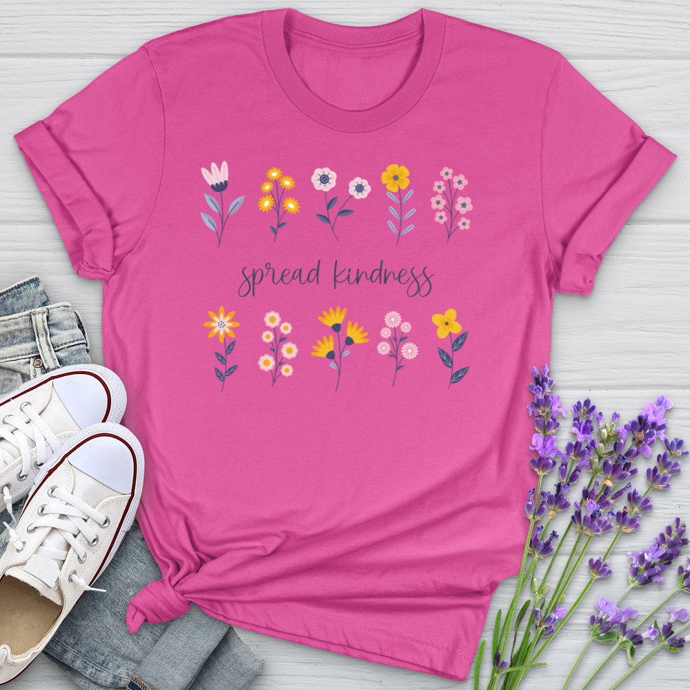 Spread Kindness Flower Pattern Softstyle Tee