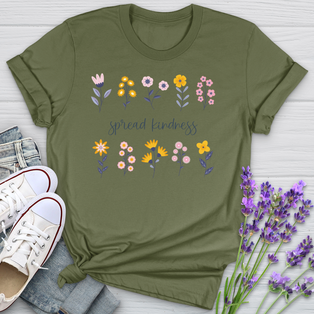 Spread Kindness Flower Pattern Softstyle Tee
