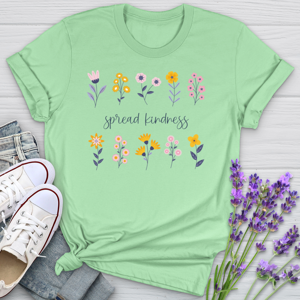 Spread Kindness Flower Pattern Softstyle Tee