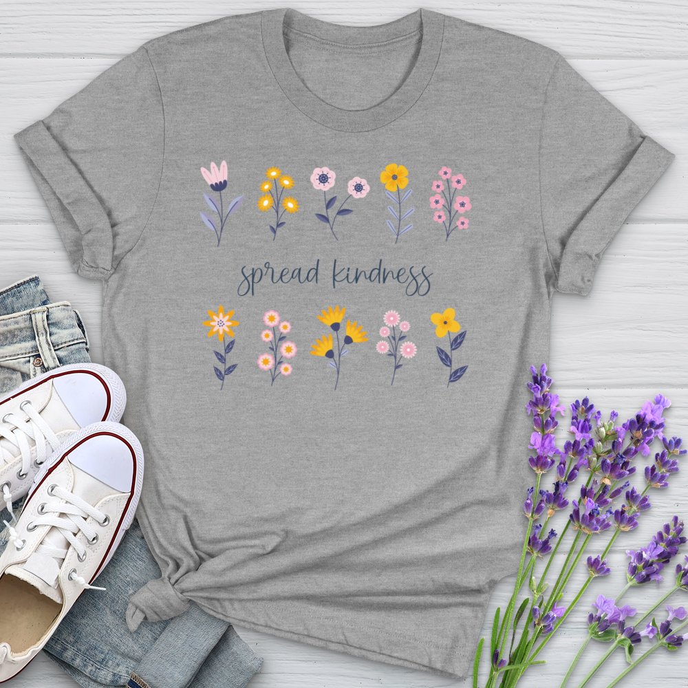 Spread Kindness Flower Pattern Softstyle Tee