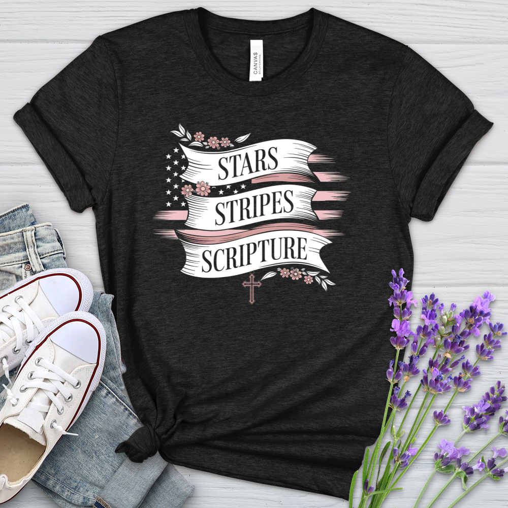 Stars Stripes & Scripture Heathered Tee