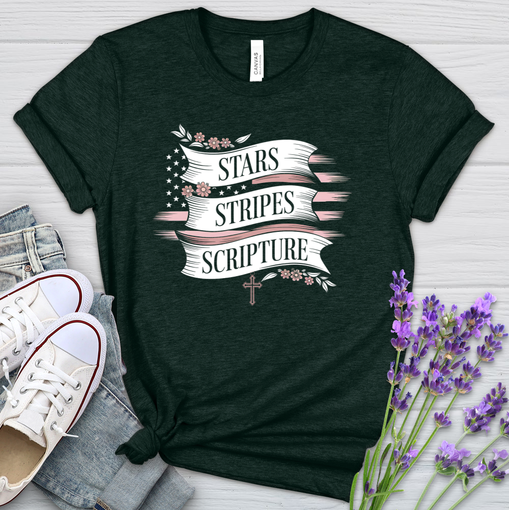 Stars Stripes & Scripture Heathered Tee