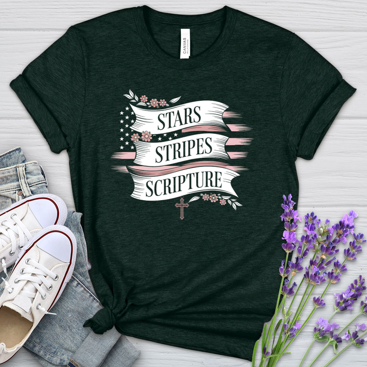 Stars Stripes & Scripture Heathered Tee