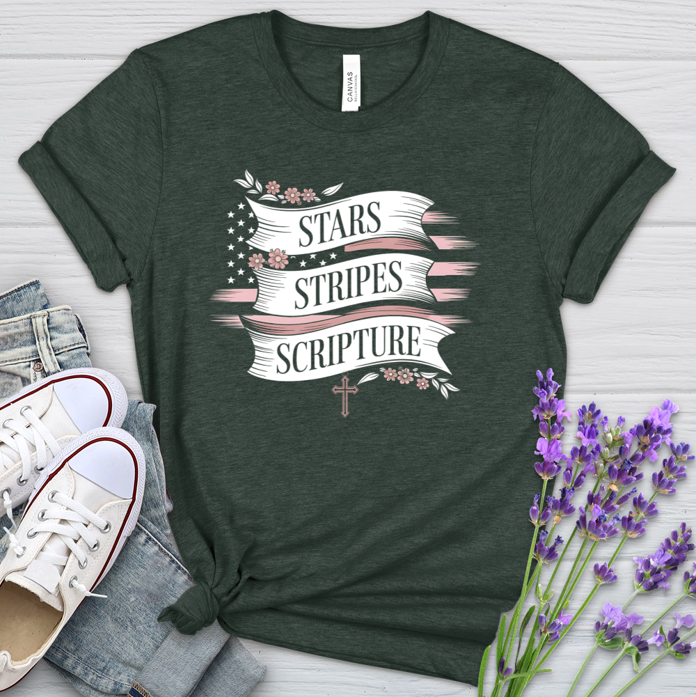 Stars Stripes & Scripture Heathered Tee