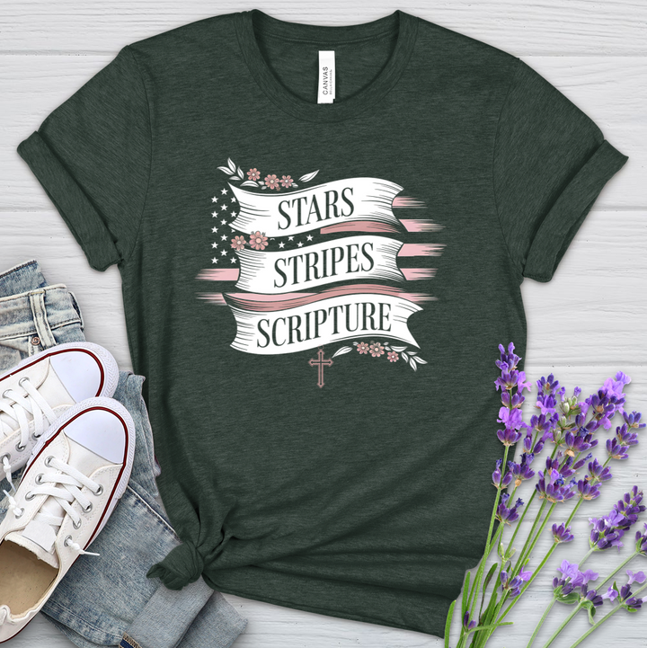 Stars Stripes & Scripture Heathered Tee