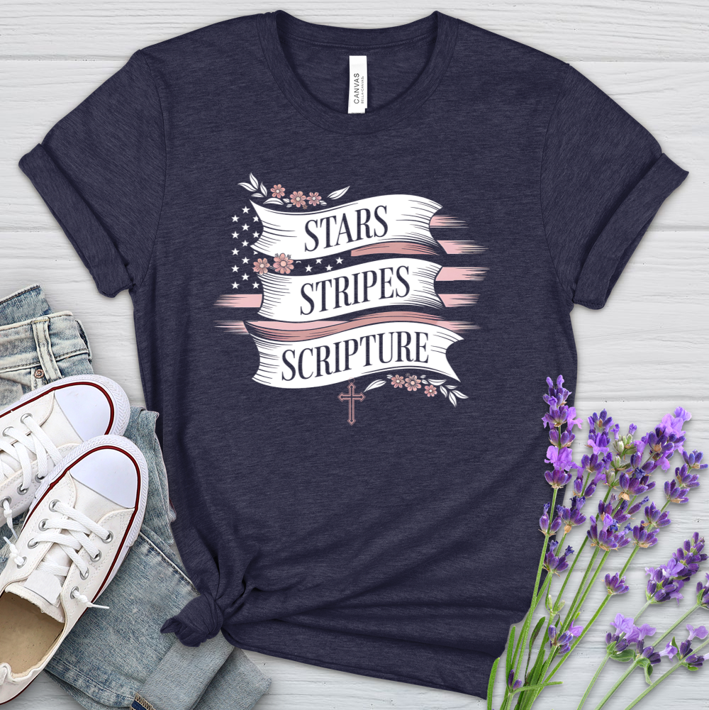 Stars Stripes & Scripture Heathered Tee