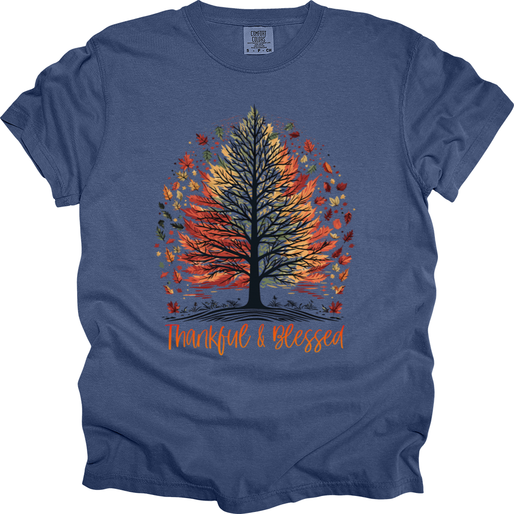 Thankful Blessed Woodland Journey Heavy Cotton Comfort Colors Tee