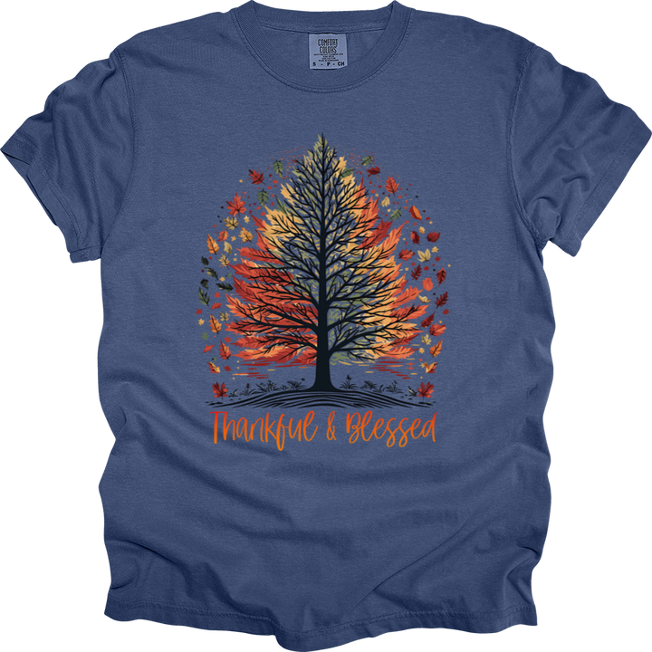 Thankful Blessed Woodland Journey Heavy Cotton Comfort Colors Tee