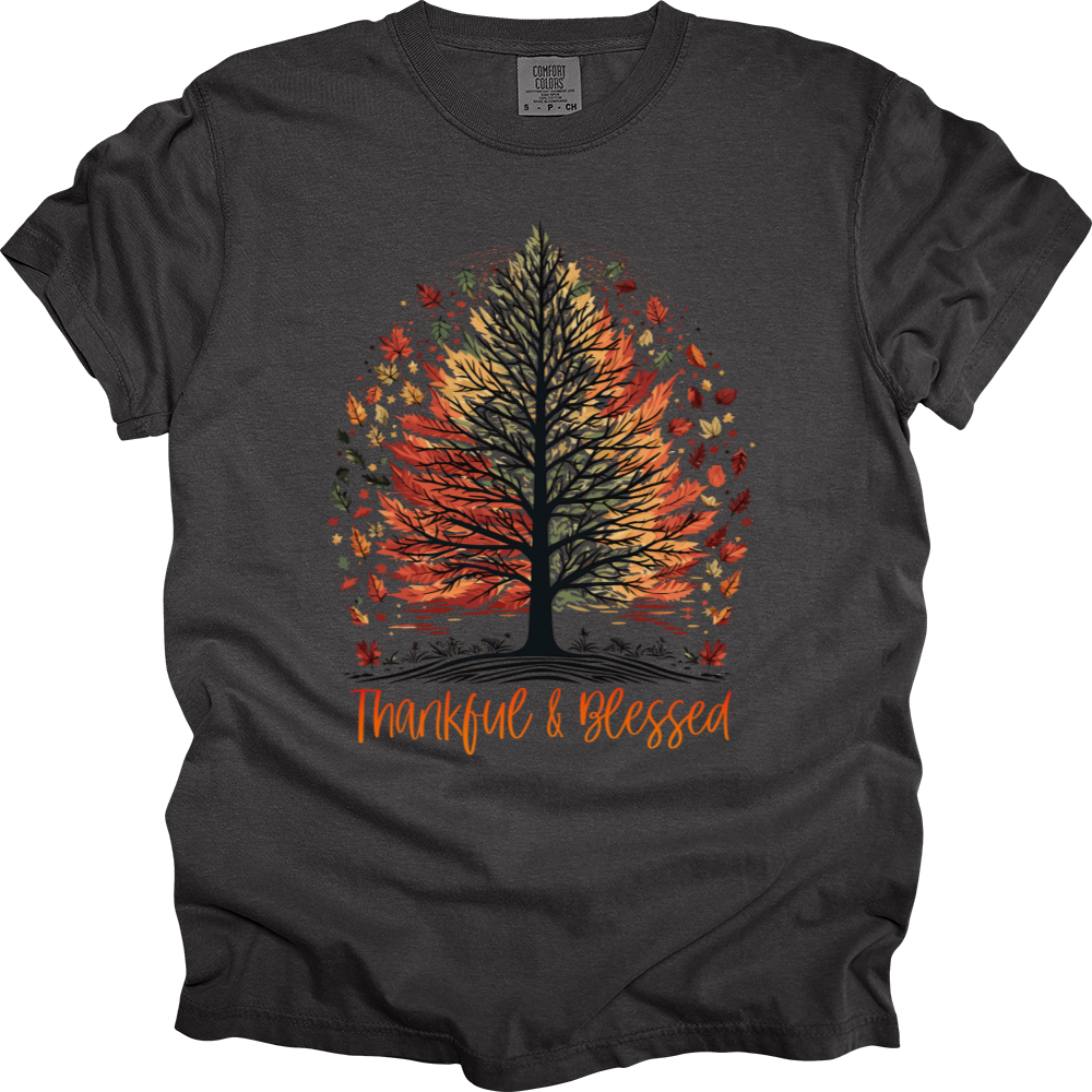 Thankful Blessed Woodland Journey Heavy Cotton Comfort Colors Tee