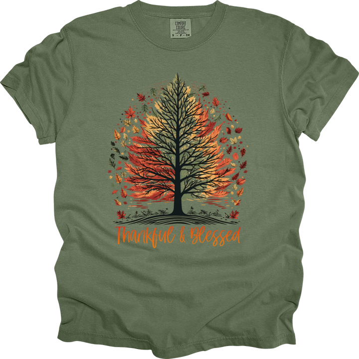 Thankful Blessed Woodland Journey Heavy Cotton Comfort Colors Tee