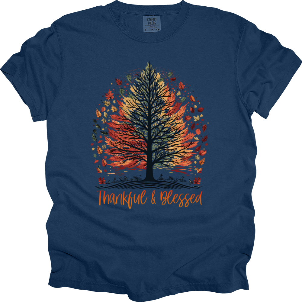 Thankful Blessed Woodland Journey Heavy Cotton Comfort Colors Tee