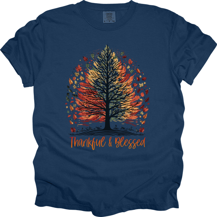 Thankful Blessed Woodland Journey Heavy Cotton Comfort Colors Tee
